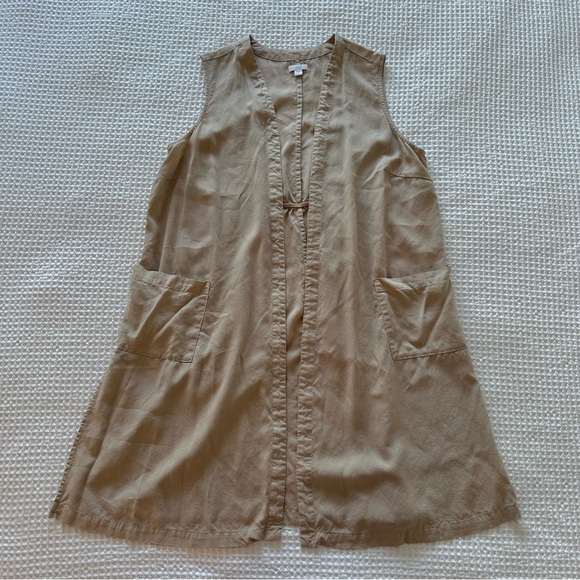 J Jill Pure Jill Sleeveless Open Front Duster Cardigan Vest Womens Size 1X Flowy - Picture 4 of 12